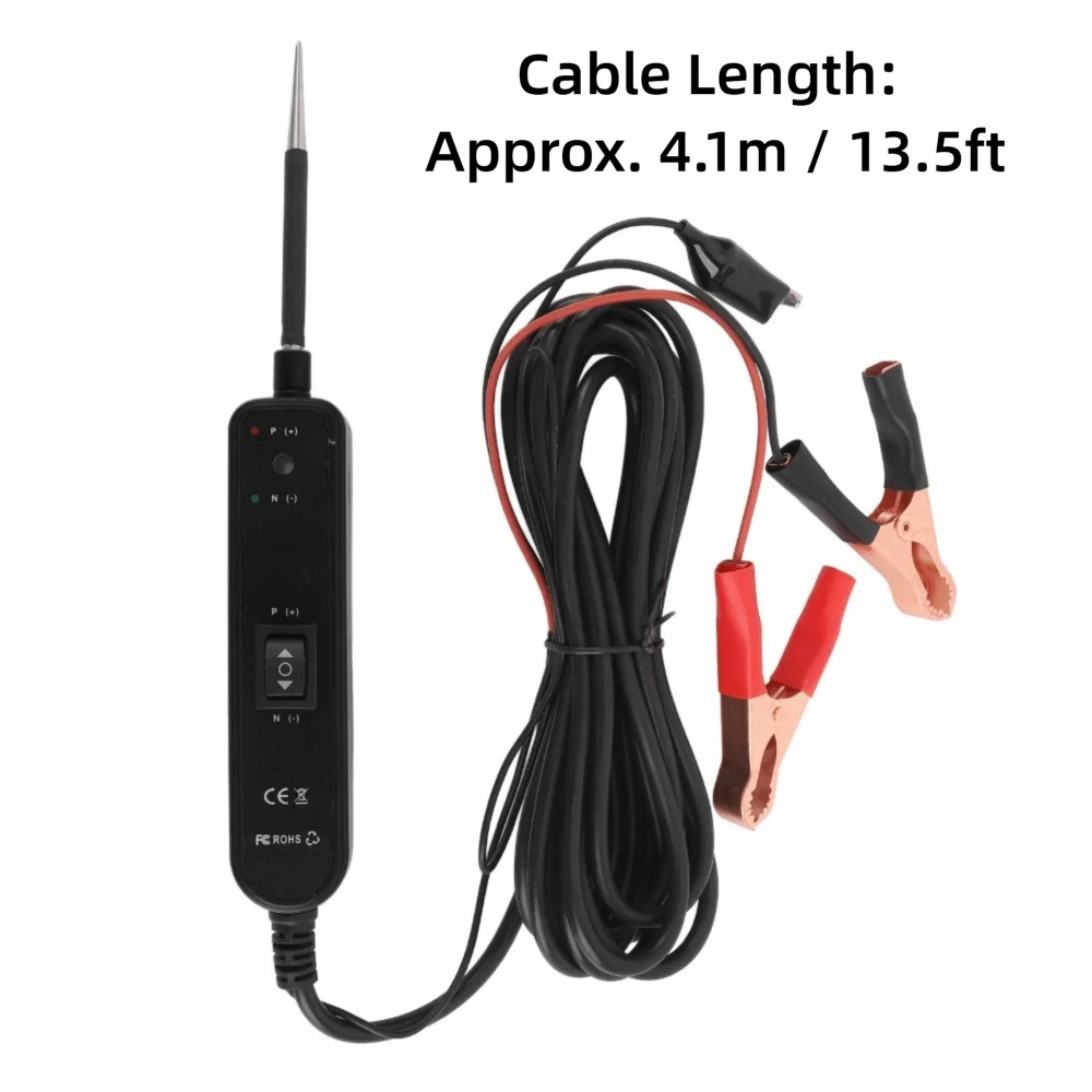 ABS Automotive Circuit Tester DC 6-24V 7A Break Current Circuit Probe Tester LED Polarity Indicator Black/Blue/Red