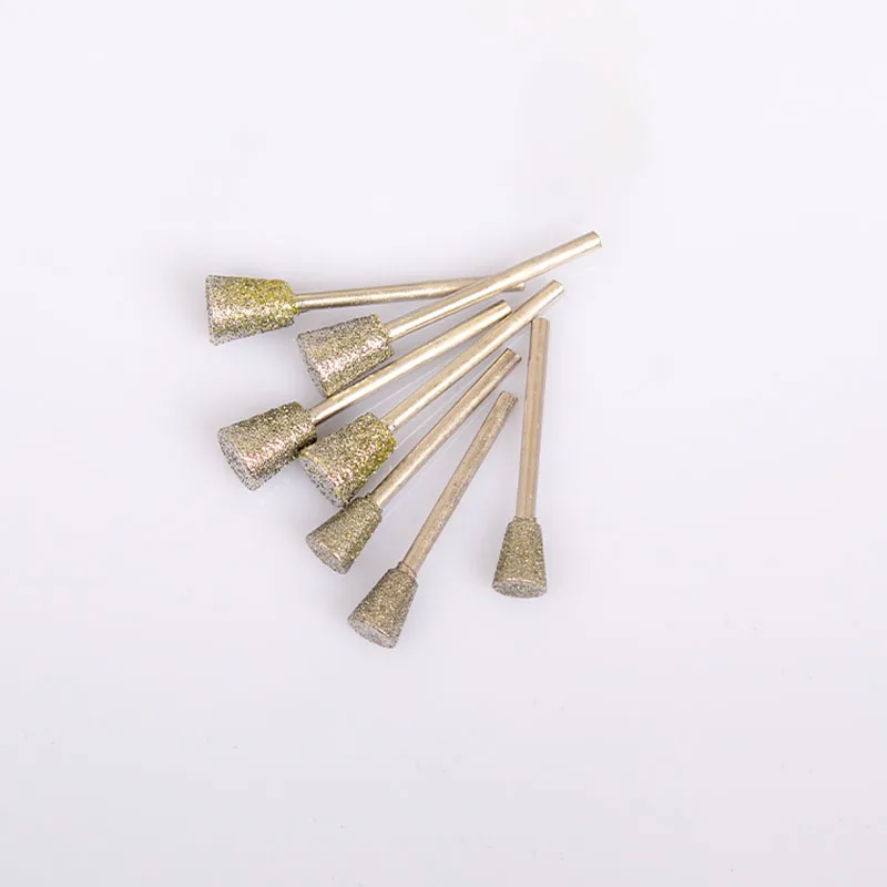 Tête de meulage diamantée à tige inversée, fraises ezoid, assemblage inversé, foret, 4mm, 6mm