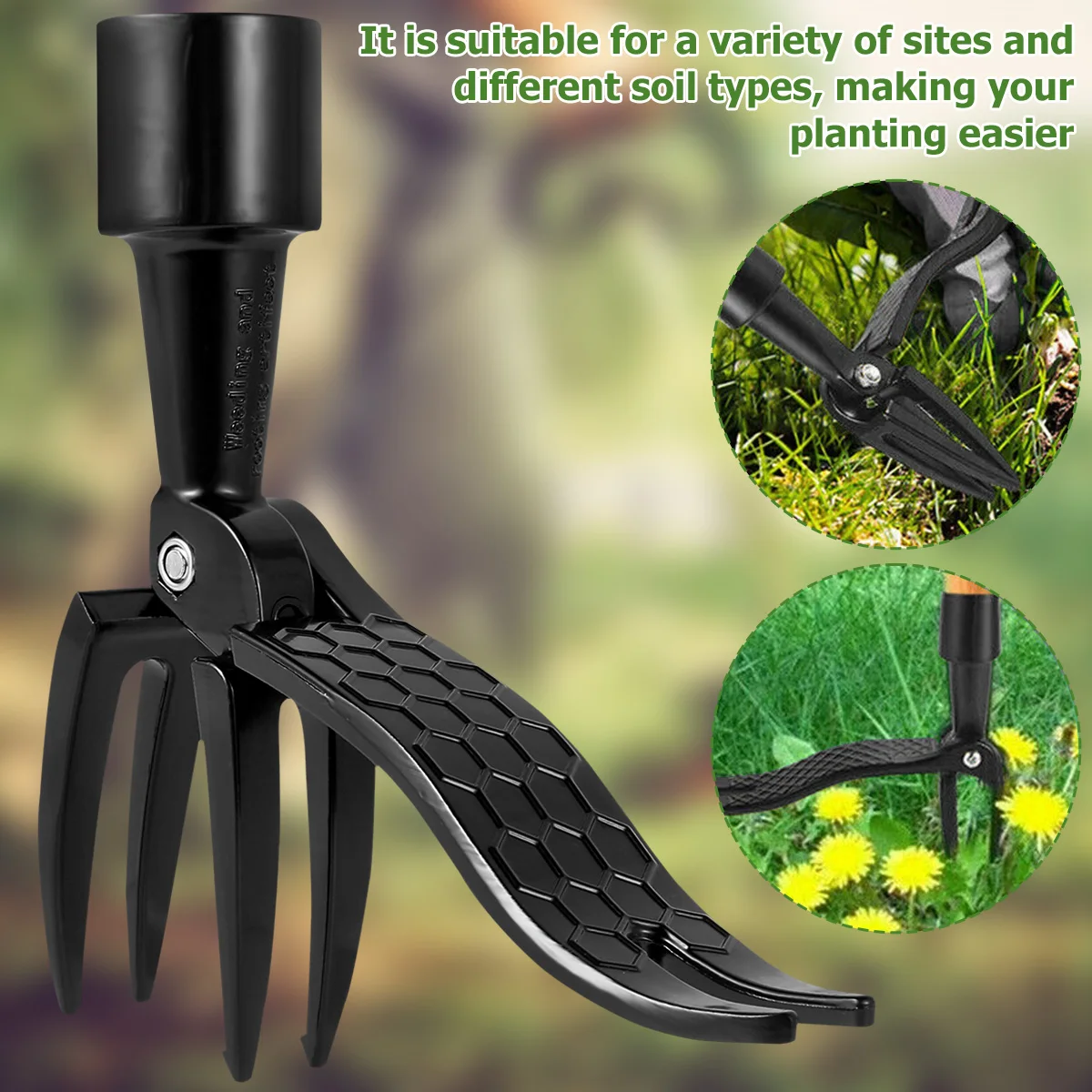 Newest High Quality Weeding Head Replacement Metal Weed Puller Head Gardening Digging Weeder Removal Accessory Garden Tool