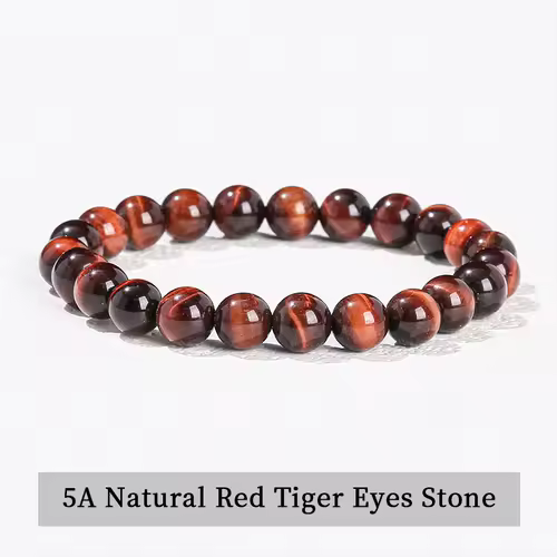 JD Natural Stone Beads Bracelet Amethyst Tiger Eye Crystal Quartz Agate Gem Beads Bangles Women Men Reiki Healling Jewelry Gift - Image 12