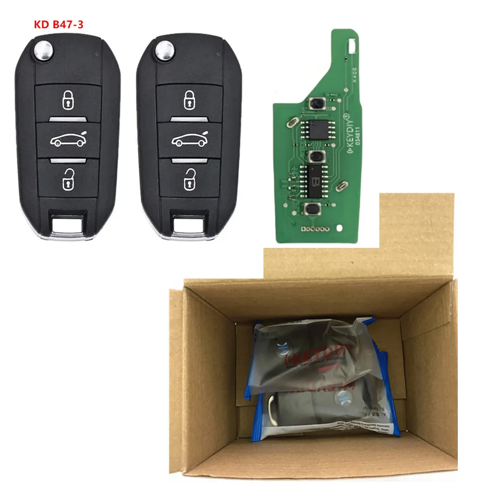 มาใหม่! Original KEYDIY KD สมาร์ทคีย์รีโมท 3 ปุ่ม B Series B47-3 สําหรับ Citroen Peugeot กุญแจรถ