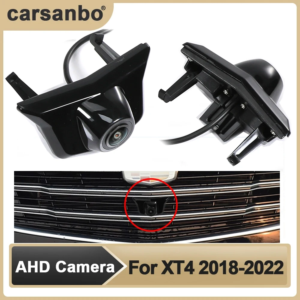 

Carsanbo AHD Front View OEM Logo Parking Camera HD Night Vision Fisheye 150 Chrome Camera System For Cadillac XT4 2018 -2022