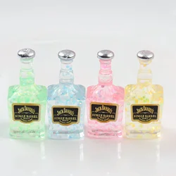10PCS Simulated Resin Glitter Wine Bottle Junk Phone Case Keychain Decoration Accessories Long Nail Art Charm FlatBack Diy Craft