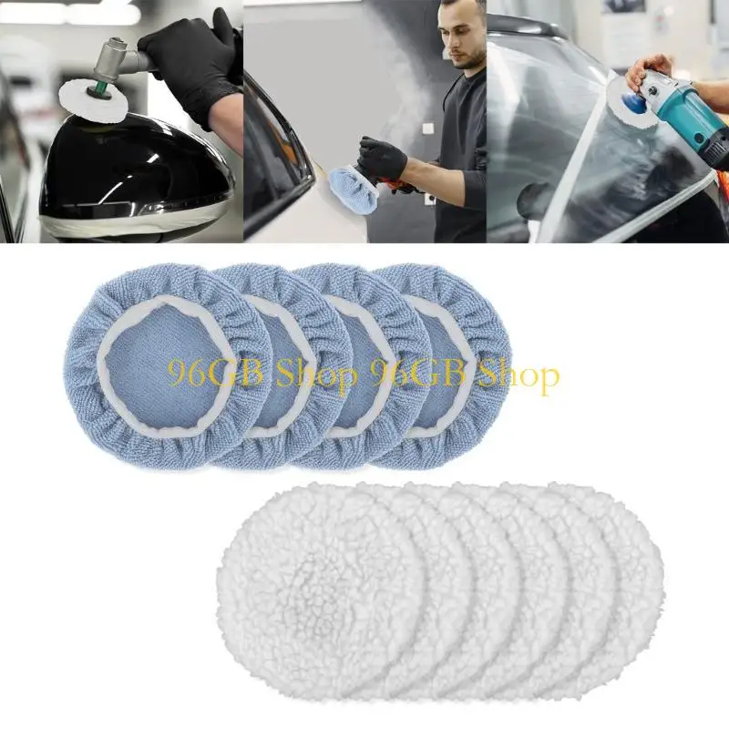 

96GB 10pcs Car Polishing Pads Wool & Microfiber Buffing Covers Uprgades for Vehicles