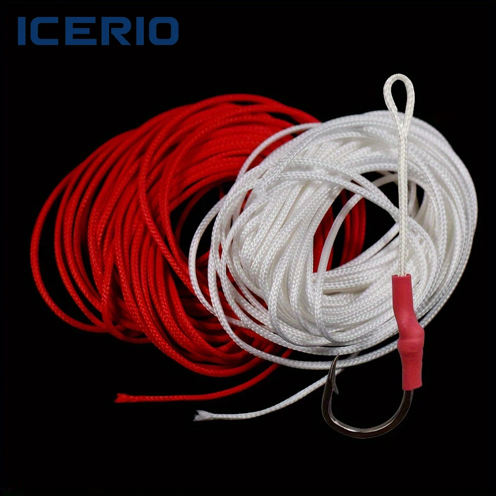 10M PE Geflochtene Schnur, Starkes Hohlkern-Assist-Seil zum Binden von Jigging-Haken, Tauch- und Speerfischen-Zubehör für Salzwasser