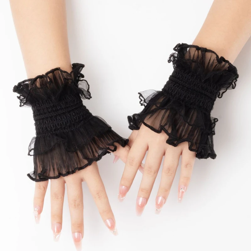 Elastic Lace False Sleeves To Take Pictures of Nails Detachable Ruffle Cuffs Photo Shoot Nail Decor Fashionable Manicure Props