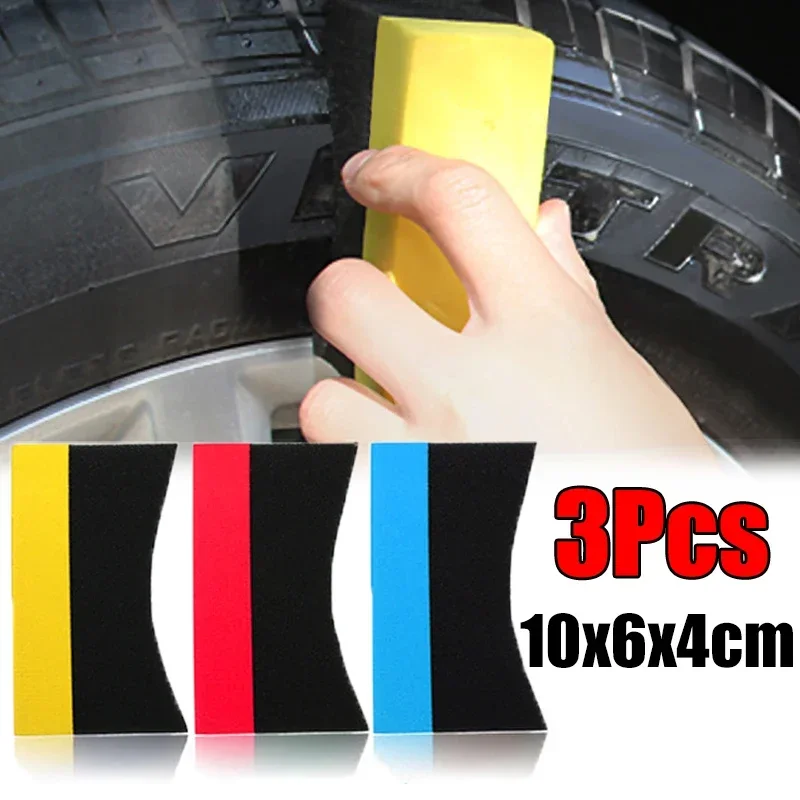 1/3Pcs Gąbka do polerowania kół samochodowych Gąbka do odsysania wody 10x6x4cm Szczotki do opon Auto Detailing Niebieska szczotka do mycia kół