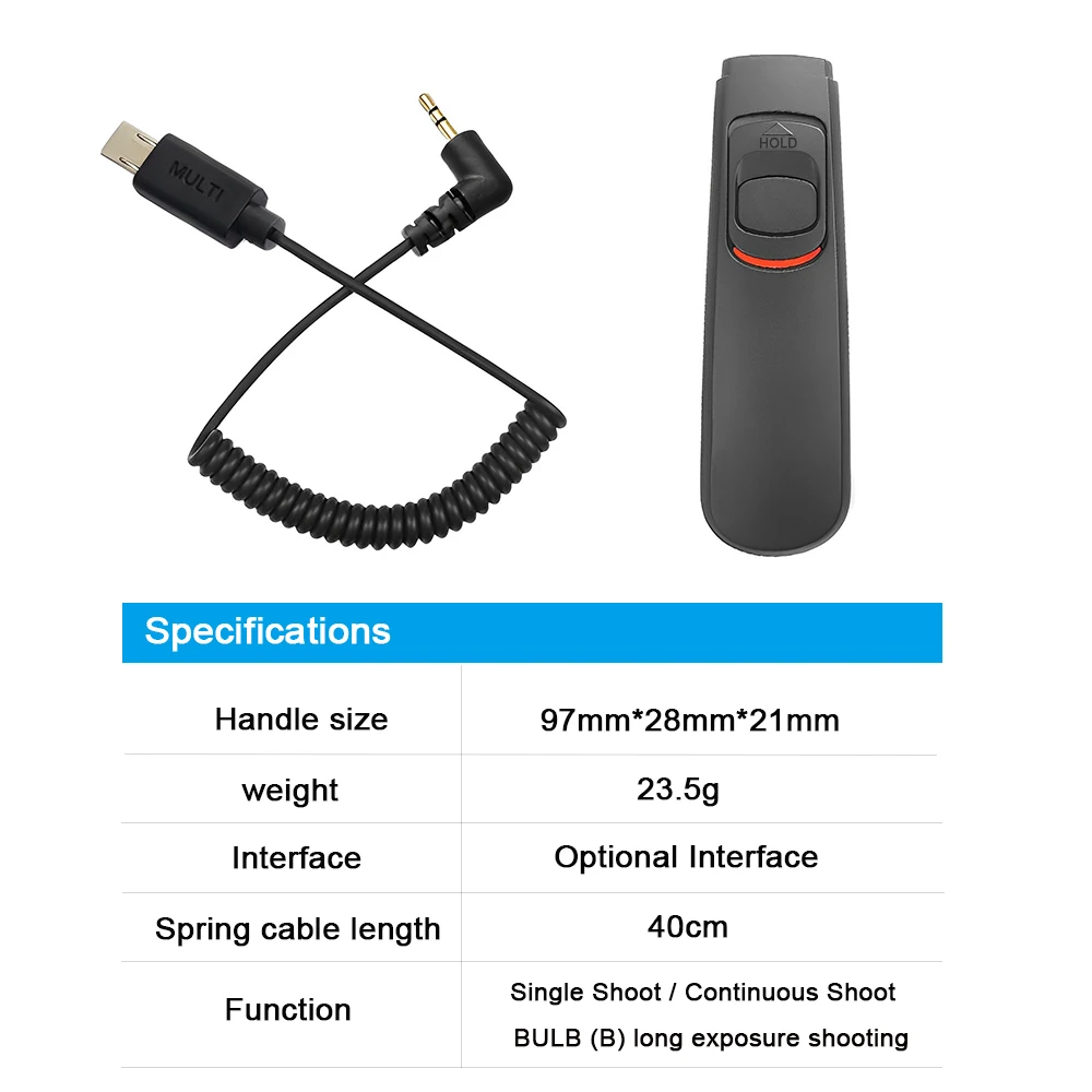 Replace RR-100/RR-80/RR-90/CR-31/RM-UC1/RS-60ES Remote Shutter Release Control cord for Fujifilm Fuji/Sony/Canon/SIGMA Camera