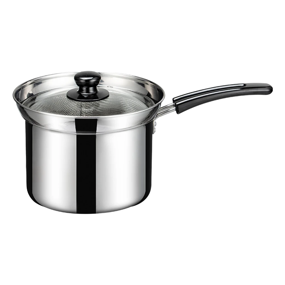 

1 set Stainless Steel Noodle Pot with Filter Fry Basket Saucepan Kitchen Strainer Non Stick Easy Clean Cookware