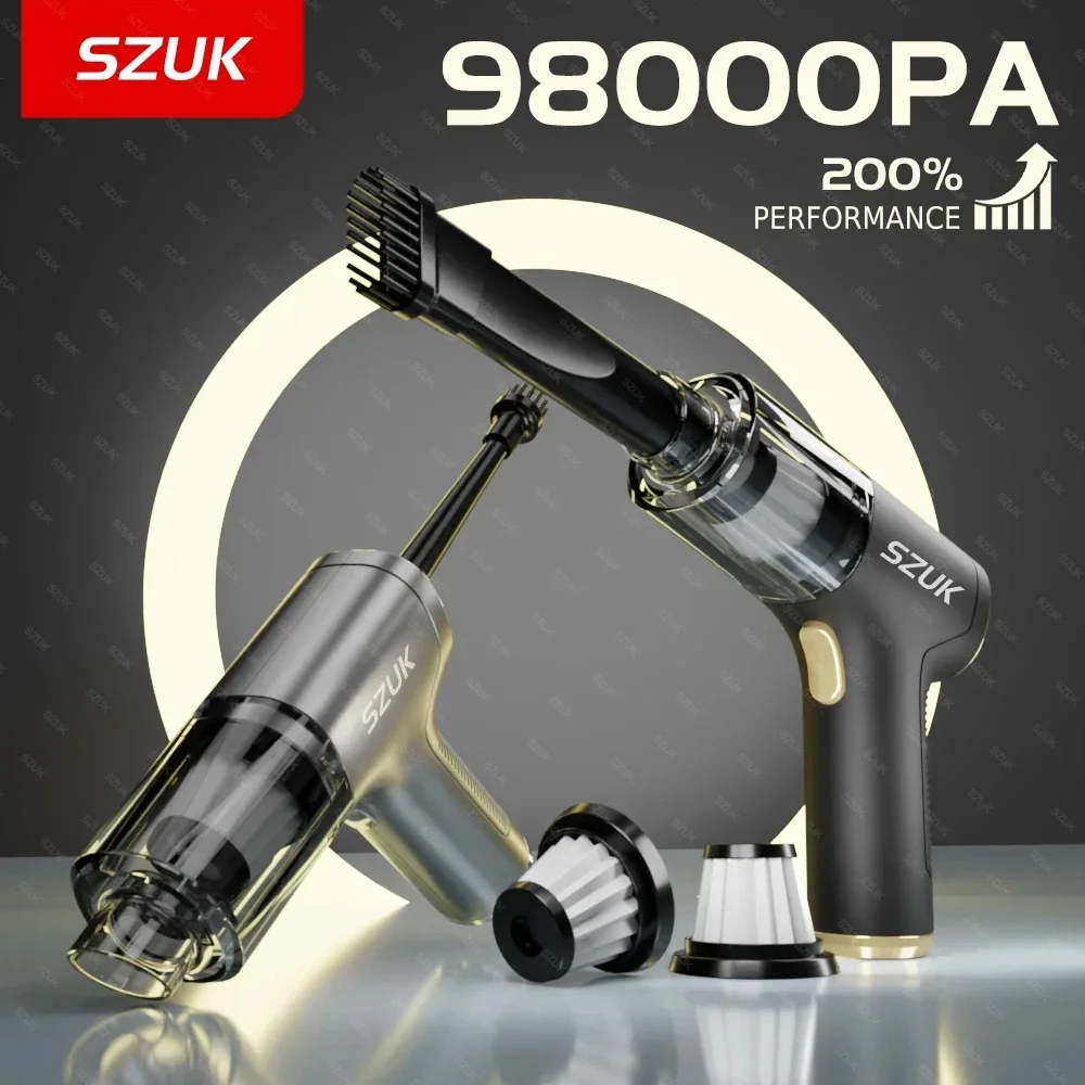 SZUK Aspirateur de Voiture Puissant Machine de Nettoyage Portable sans Fil Forte Aspiration Mini Aspirateur à Main pour Voiture et Maison