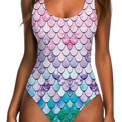 

European and American foreign trade sexy one-piece swimsuit 3D digital printing bikini swimsuit beach one-piece swimsuit