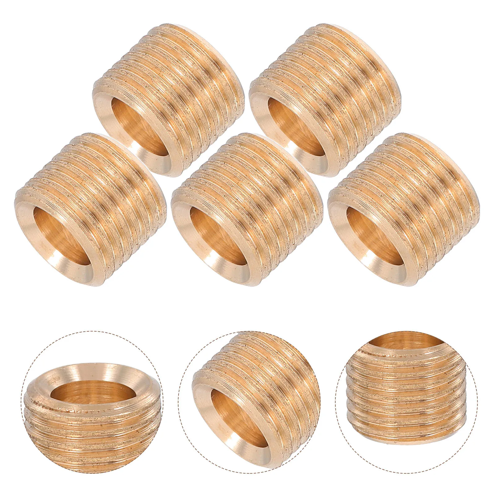 

10Pcs Copper Hollow Threaded Pipe Connector Metric Thread Lamp Repair Replacement Copper Fittings for Lighting Fixtures