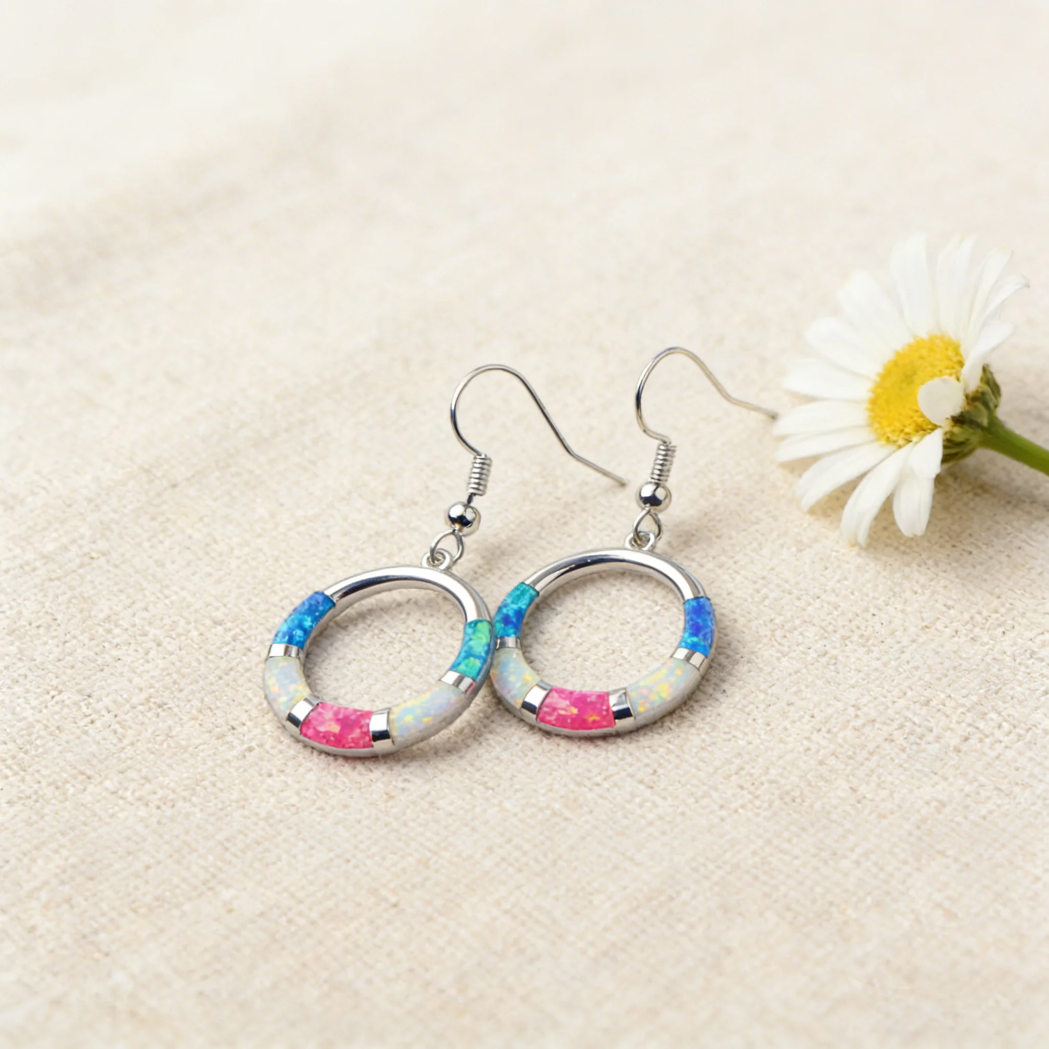 Kolczyki koła z opalem wieloko – Opal Earrings Dangle recenzja i cena