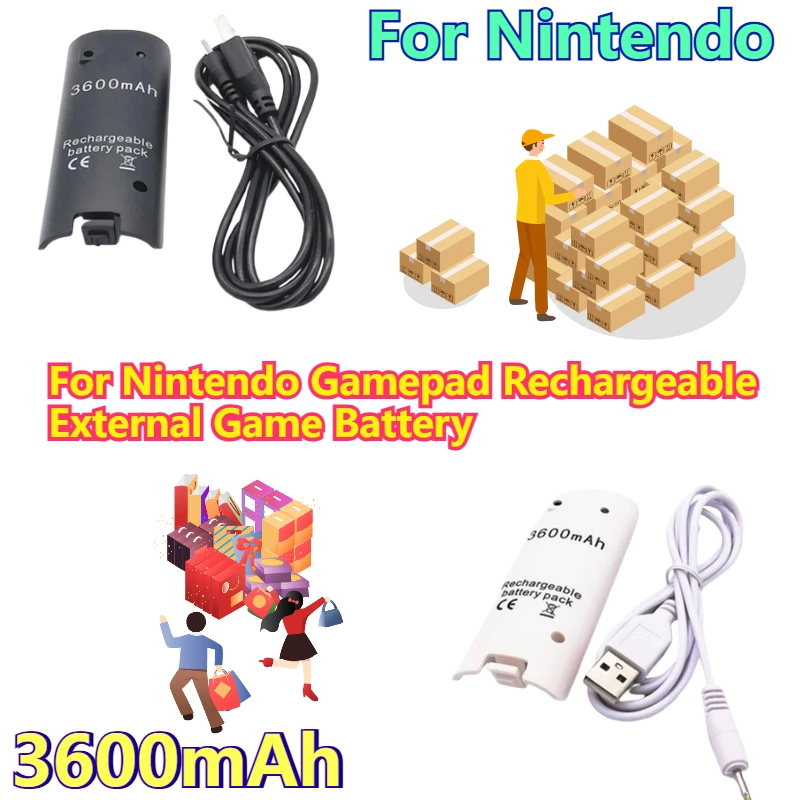 

3600mAh for Nintendo Gamepad Rechargeable External Game Battery