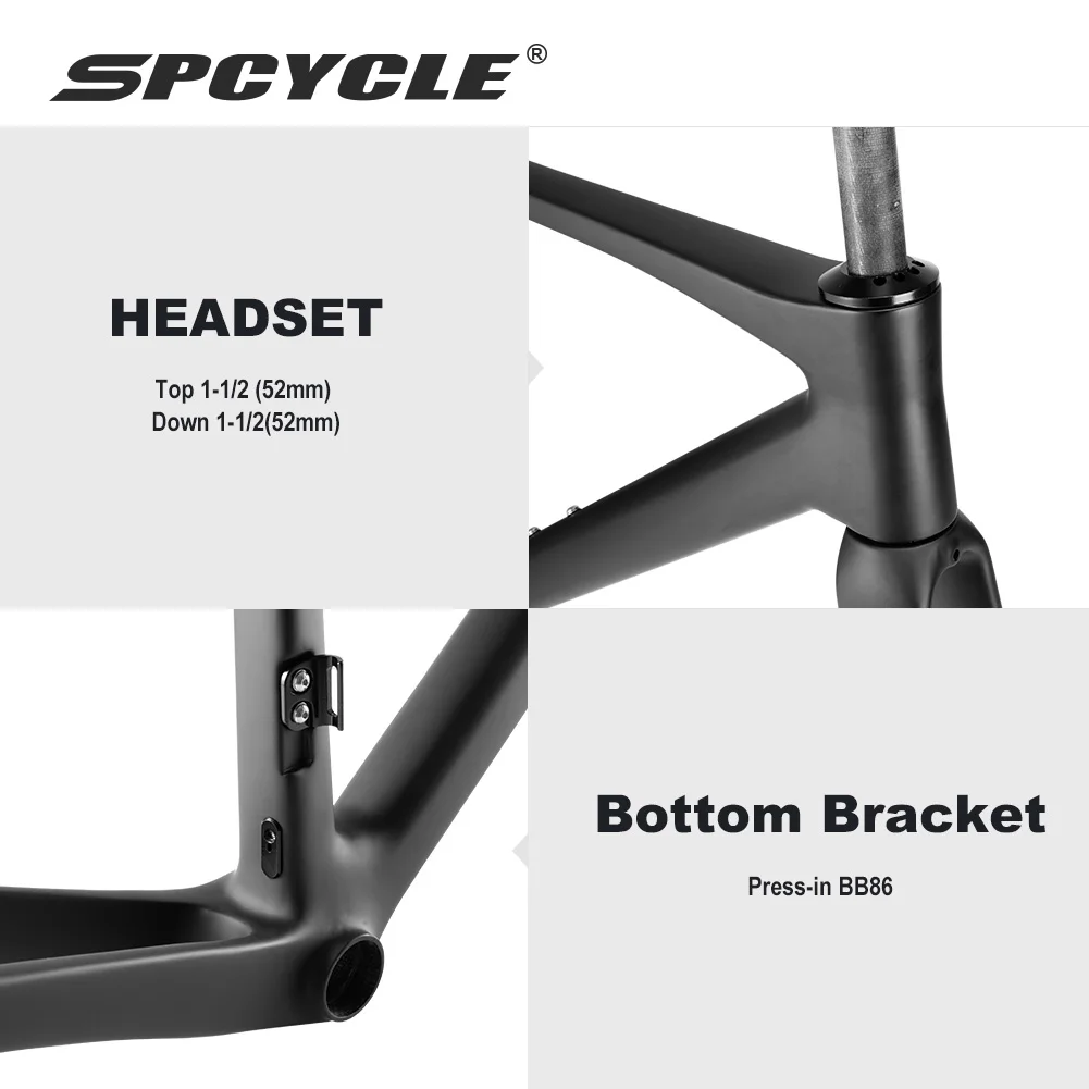 Spcycle Rim Brake Carbon Road Bicycle Frame 700x32C BB86 All Internal Cable Carbon Road Bike Frameset racing bike carbon frame