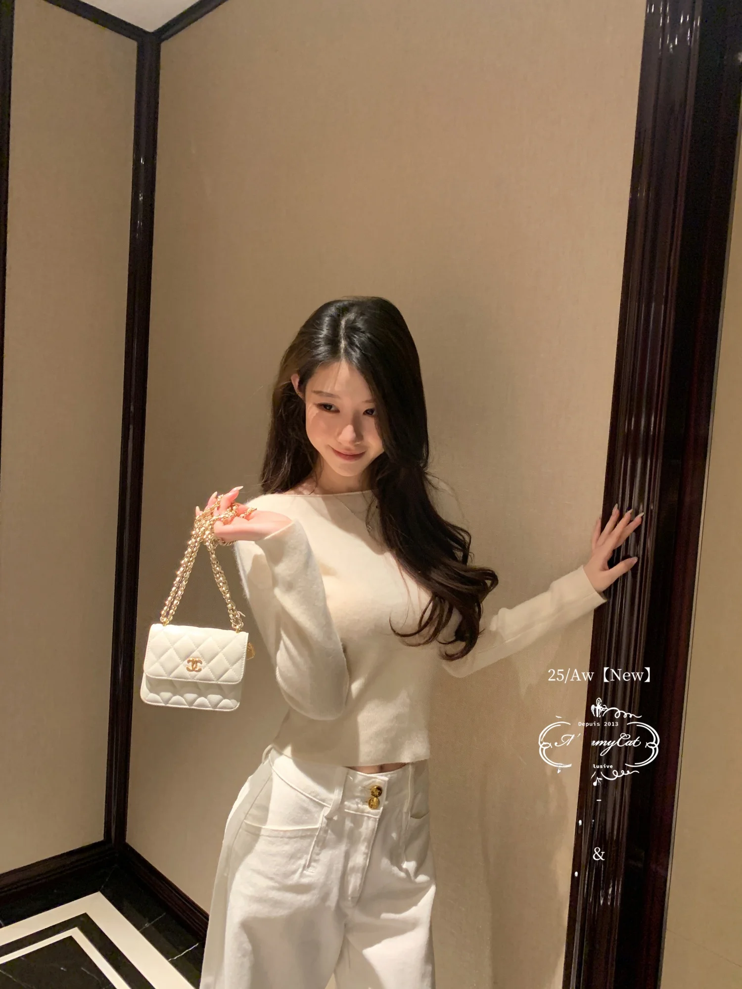 

Mummy Soft Woolen Knitted Sweater New Arrival Rabbit Fur Bear Fur Base Layer Cozy Winter Women's Faion Gentle Sle