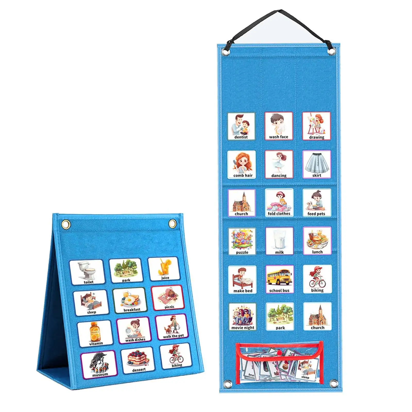 Kids Visual Schedule with 96 Cards Routine Chart for Activity Classroom Home