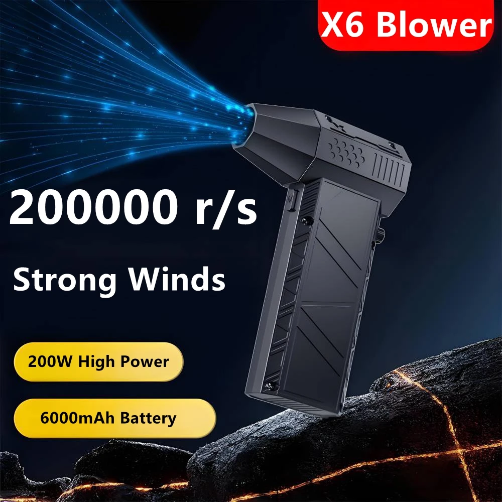 

X6 Turbo Jet Blower 200000RPM High Power Air Blower USB Rechargeable Brushless Turbo Jet Fan Outdoor Portable Turbo Fan
