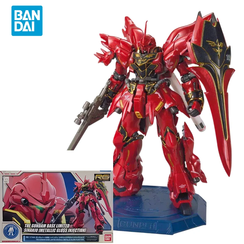 Bandai Genuine GUNDAM RG 1/144 SINANJU(METALLIC GLOSS INJECTION) Anime Action Figure Assembly Model Toys Gifts for Children