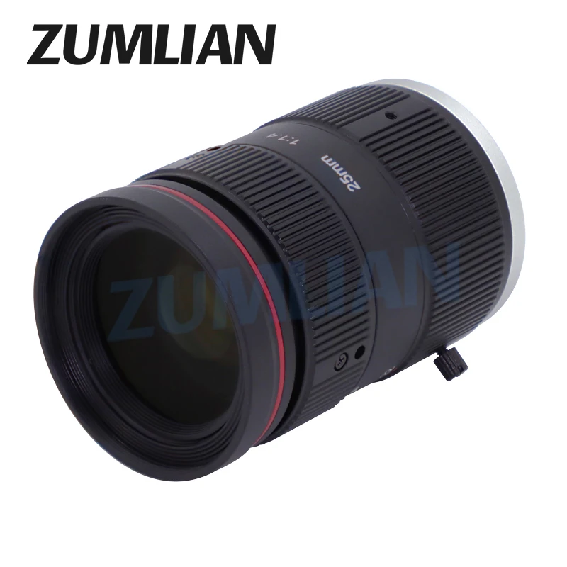 ZUMLIAN 12MP ITS Lens 25mm Fixed Focal Length 1.1 Inch F1.4 C-mount CCTV Lens For Intelligent Transportation And Traffic Camera