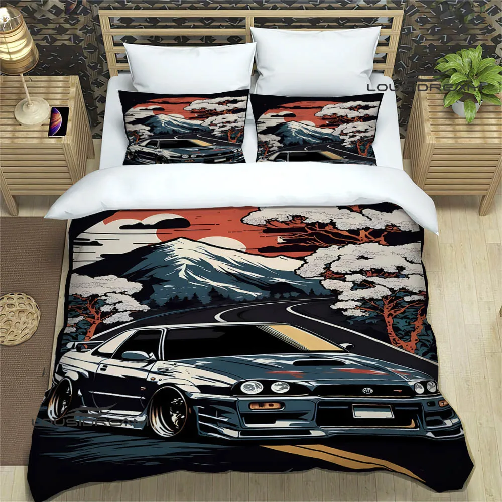 

GTR racing retro printed Bedding Sets exquisite bed supplies set duvet cover bed comforter set bedding set luxury birthday gift