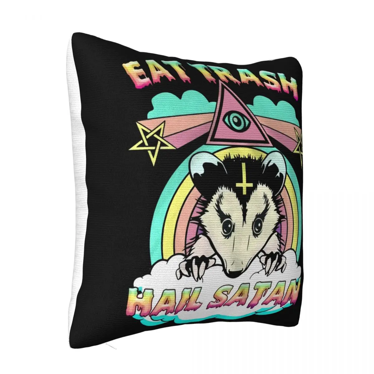 Animal Eat Trash Hail Satan Black Cotton S 3Xl Original Low Price Female Men Kawaii Middle Aged Creative Pillow Case