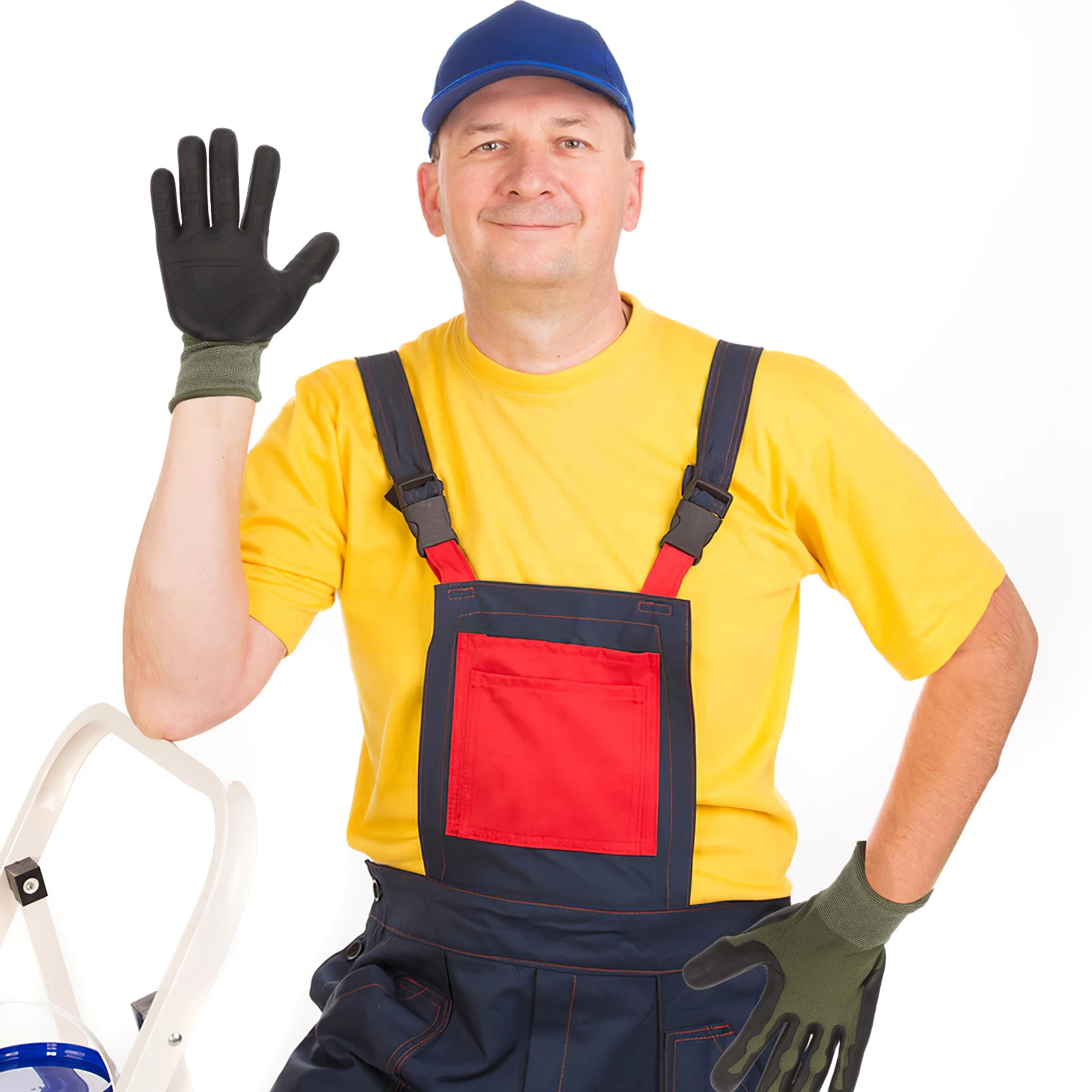 

1 Pair Protective Gloves For Men Durable Non-Slip Work Gloves Industrial Construction Cleaning Outdoor Working Gear Home Use