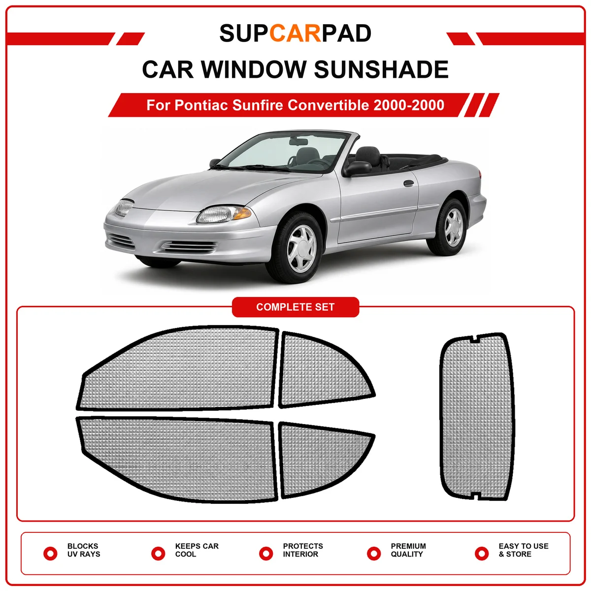 Для Pontiac Sunfire Convertible 2000-2000 годов выпуска, предварительно вырезанный автомобильный солнцезащитный экран для окон, анти-УФ защита для автомобиля.