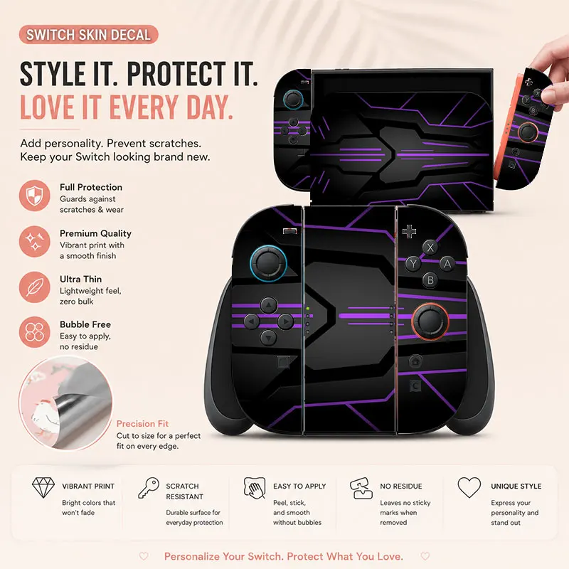 Creative pattern SWITCH game console protective film, with natural touch and comfortable feel, featuring personalized designs