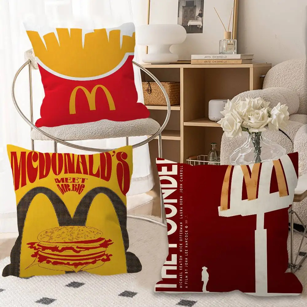 Funda de almohada personalizada de la famosa marca M-MCDONALD-S, decoración para fiesta infantil, funda de almohada para dormitorio infantil, regalo de cumpleaños para niños