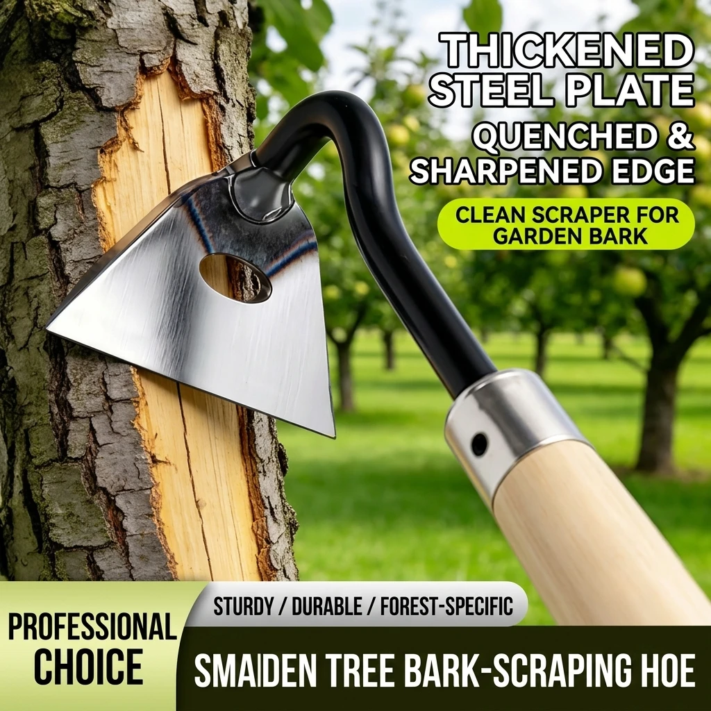 YGTITAN Heavy Duty Manganese Steel Bark Peeler, 2-in-1 Garden Tool for Tree Bark Scraping & Fruit Tree Grafting