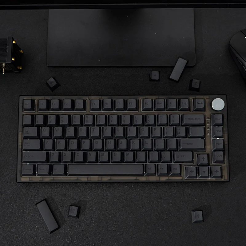 

144 Keys GMK Clones Dark Keycaps Minimall Black PBT Dye Sub KeyCap Cherry Profile For Mechanical Keyboard 68 980 75 87 Layouts