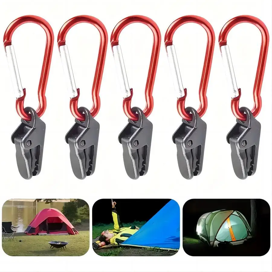 

10PCS Heavy Duty Outdoor Camping Tarp Clips with Carabiner Hanging Hooks,Tent Clips, Tarp Clamps for Awnings Car Truck Swimming