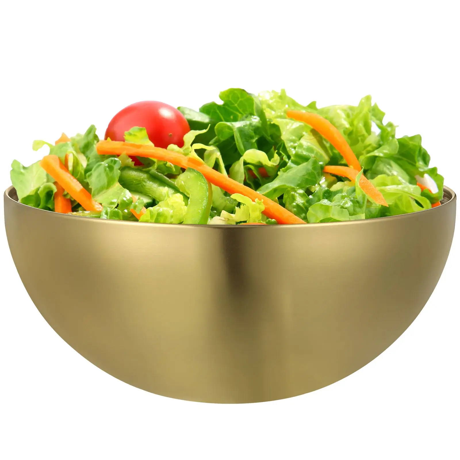 

Square Salad Bowl Fruit Stainless Steel Multi function Large Size Food Bowl Kitchen Serving Reusable Mixing Noodle Gold