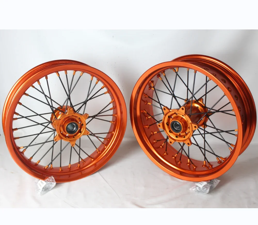 

front and rear billet Motorcycle 17 Inch supermoto alloy wheels for EXC 450