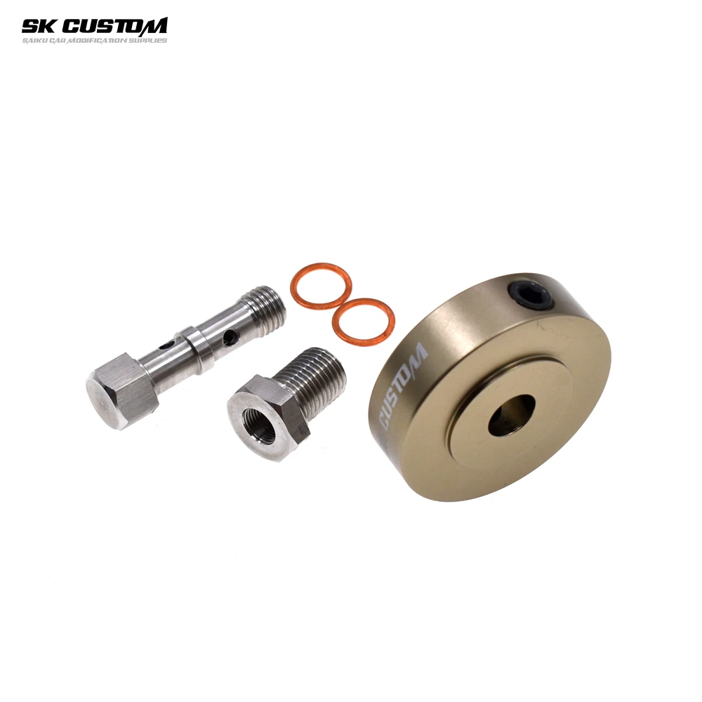 SK CUSTOM For Volkswagen EA113 Engine Oil Temperature Gauge Oil Pressure Gauge Adapter Sensor Connector Adapter Three Way Part