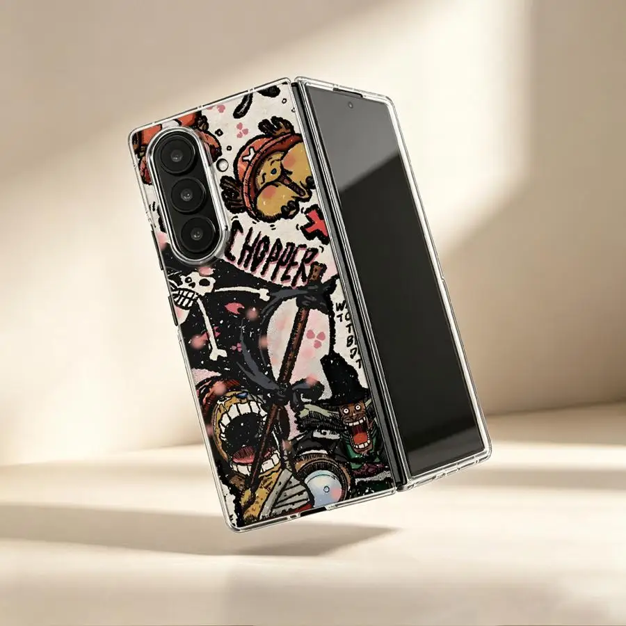 Transparent Soft Phone Cover Case for Samsung Galaxy ZFold4 ZFold7 ZFold3 ZFold5 Z Fold 7 6 5 4 3 ZFold6 Straw Hat Crew