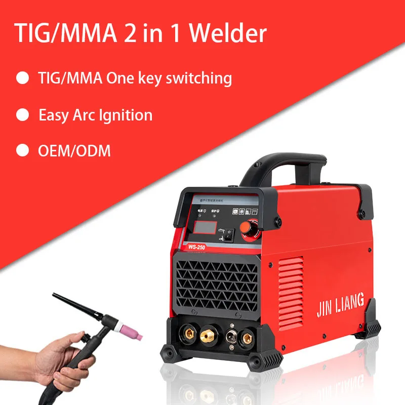 220V multifonctionnel en acier inoxydable TIG/MMA 2 en 1 soudeuse 250A IGBT onduleur Ac Dc fil de cuivre Argon Arc Machine de soudage WS-250
