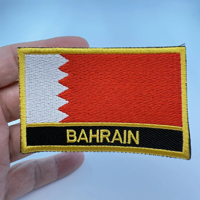 8*5cm Bahrain Rectangle Shape Iron-on Saw on Flag Patch Embroidered Saw on Badges Patches for Clothing