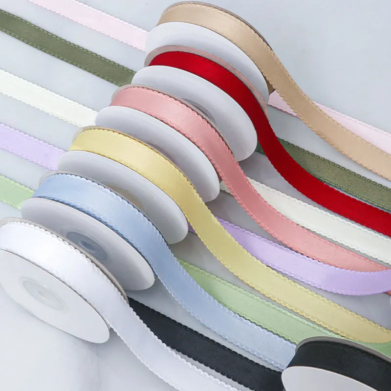 

50Yards/Roll 10MM/15MM/25MM Ribbon Gift Packaging Wedding Party Flowers Bouquets Decoration DIY Crafts Satin Polyester Ribbons