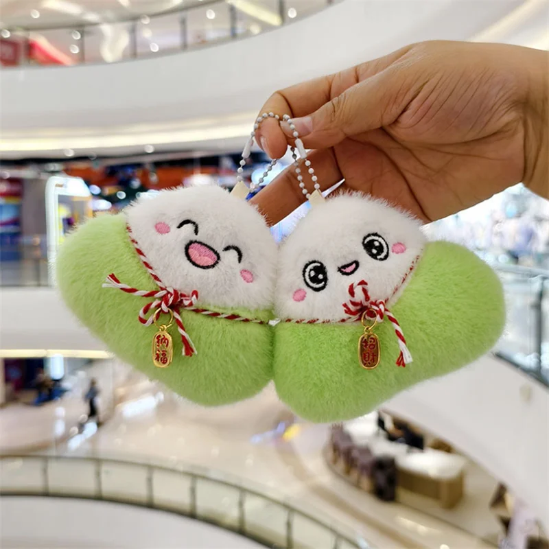 1 Uds. 12CM verde Zong Zi juguete de peluche dragón barco Festival dibujos animados Animal relleno pequeño colgante para niños regalos