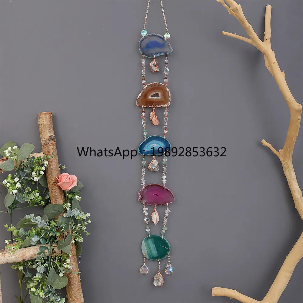 Creative Color Agate Flake Crystal Gravel Pendant Pendant Decoration Room Living Room Pendant