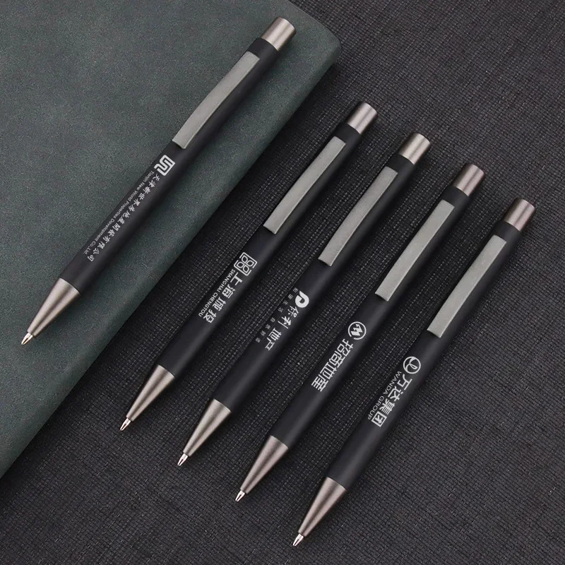 50PCS Free Engraving Metal Pen Matte Aluminum Ballpoint / Gel Pen 2 Styles Business Signature Pen Advertisement Gift Custom Logo