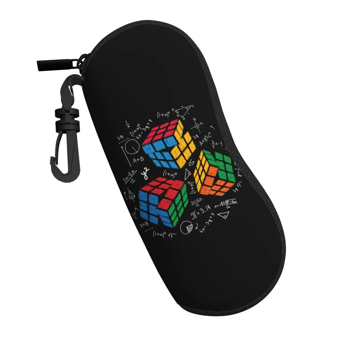 Custom Math Rubiks Cube Eyeglass Glasses Case Men Women Soft Geek Teacher Gift Sunglasses Protective Pouch