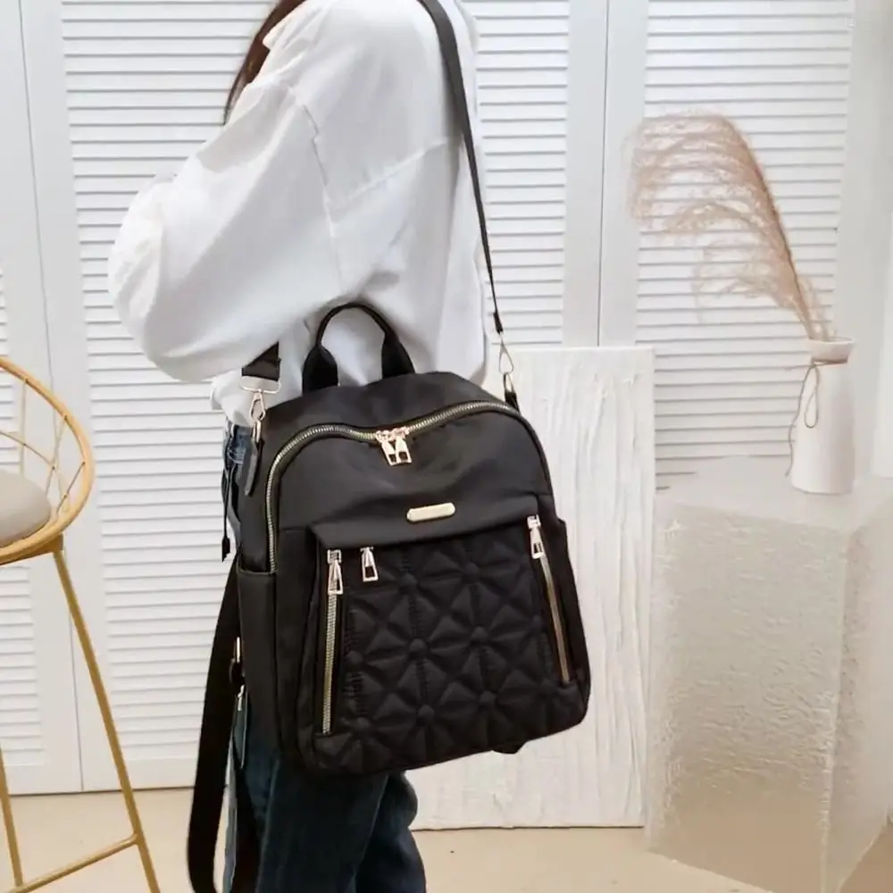 Oxford Cloth Simple Luxury Backpack Multi-functional Solid Color Solid Color Shoulder Bag Small Pack Handbag Retro Backpack Gift