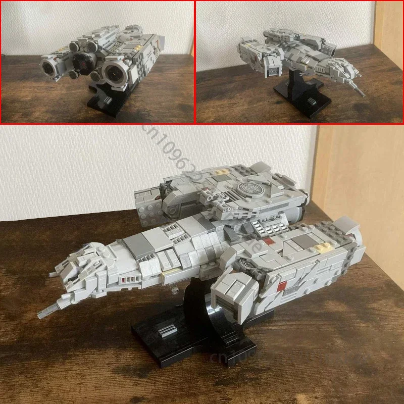 Model Perang Kapal Luar Angkasa MOC Alien USCSS Nostromo Skala Midi Blok Bangunan Pace War Militer Bata DIY Perakitan Mainan Anak Hadiah