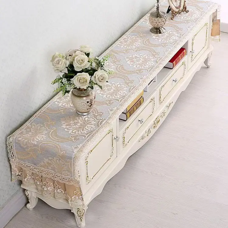 European TV Cabinet Cover Cloth Table Flag Tassel Tablecloth Table Runner Household TV Ark Dustproof Cover Dresser Cloth