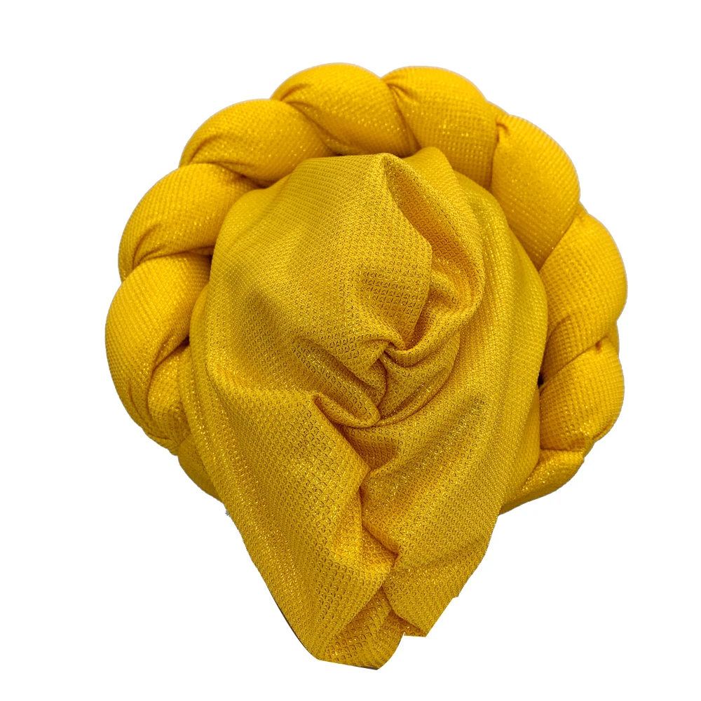 Solid Color Braid Turban Caps for Women Muslim Hijab Braid Hat Islamic Headwear Female Head Wrap Bonnet African Turbans