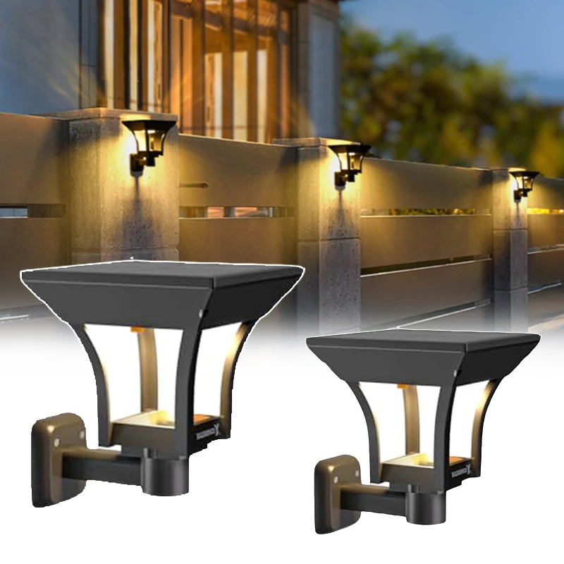 

2 шт. солнечные фонари для крыльца, уличные настенные светильники на солнечной энергии, IP65, водонепроницаемые настенные бра для входной двери, настенный светильник для дорожек