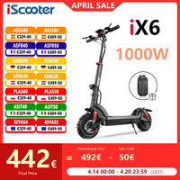 iScooter iX6 Electric Scooter 48V 17.5Ah 1000W Off Road All Terrain Dual Suspension System 25km/h 55-65km Range Aluminum Frame